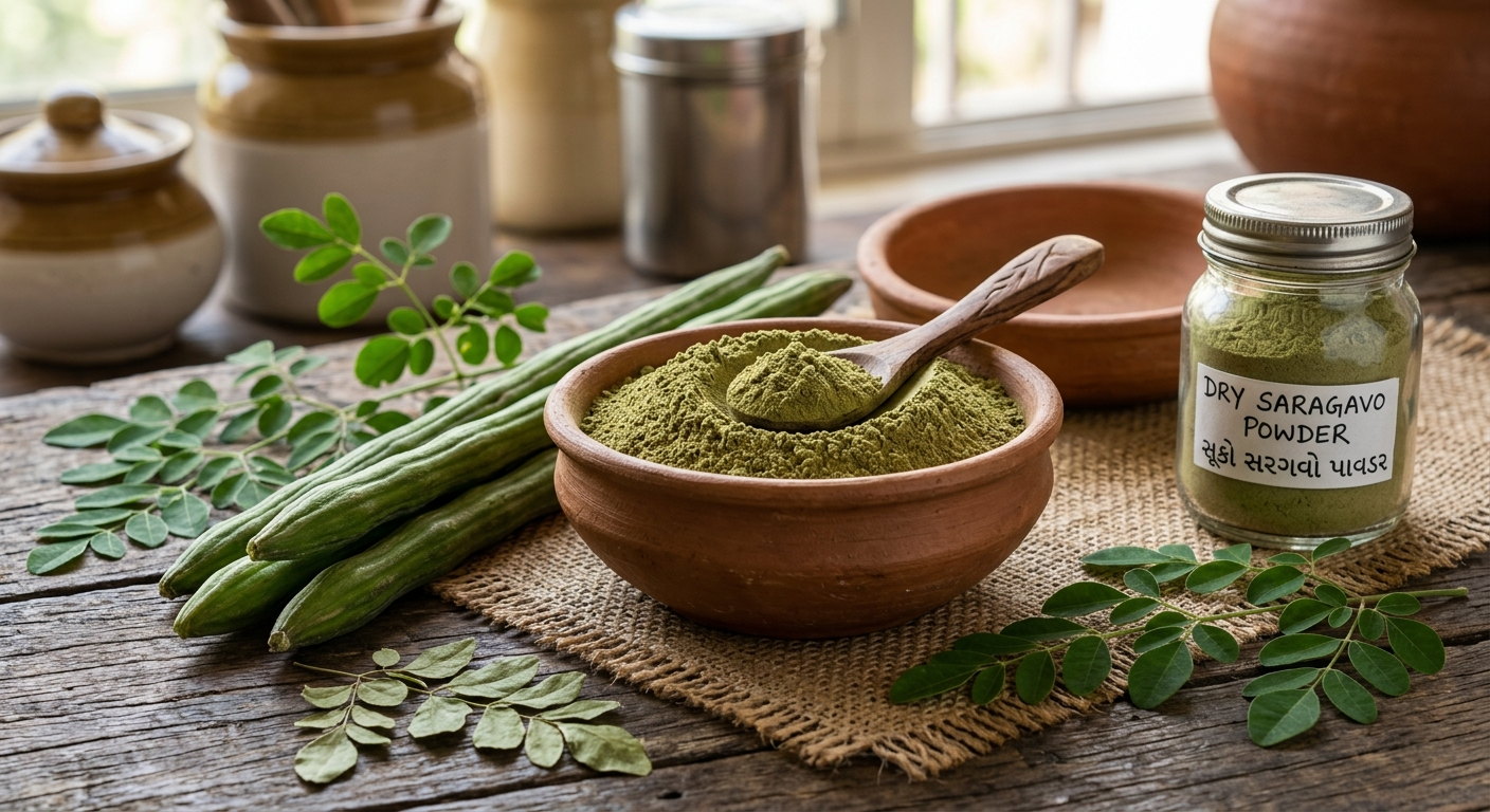 Dry saragavo powder jain used